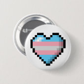 Groot Pixel Heart Design in Transgender Pride Flag Ronde Button 5,7 Cm (Voorkant /achterkant)