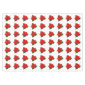 Groot Poinsettia Bloempatroon op Witte Tafelkleed (Voorkant (Horizontaal))