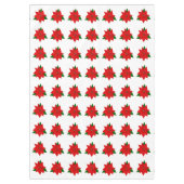 Groot Poinsettia Bloempatroon op Witte Tafelkleed (Voorkant)