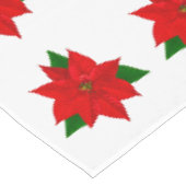Groot Poinsettia Bloempatroon op Witte Tafelkleed (Gekanteld)