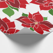 Groot Poinsettia Kerst inpakpapier (Hoek)