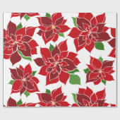 Groot Poinsettia Kerst inpakpapier (Vlak)