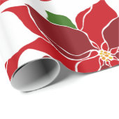 Groot Poinsettia Kerst inpakpapier (Rol Hoek)