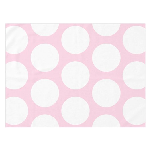 Groot poka Dots Pattern: Baby Roze Tafelkleed (Voorkant (Horizontaal))