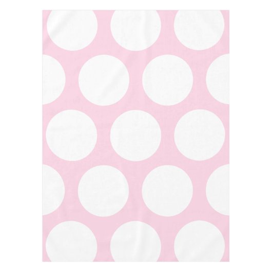 Groot poka Dots Pattern: Baby Roze Tafelkleed (Voorkant)