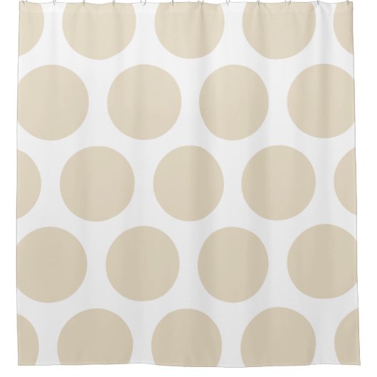 Groot poka Dots Pattern: Beige Douchegordijn (Voorkant)