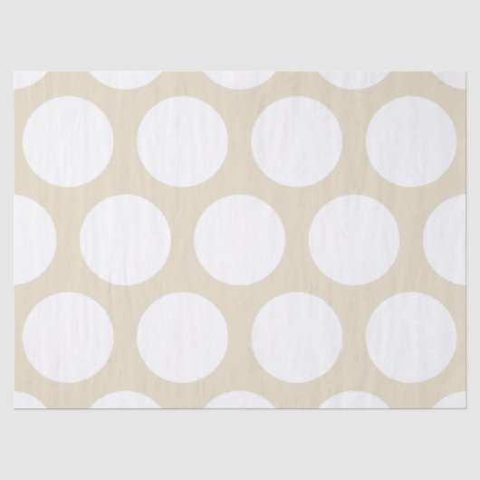 Groot poka Dots Pattern: Beige Tissuepapier (Voorkant)