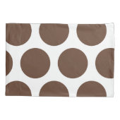 Groot poka Dots Pattern: Donkerbruin Kussensloop (Achterkant)