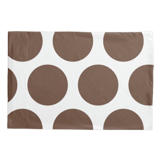 Groot poka Dots Pattern: Donkerbruin Kussensloop (Achterkant)