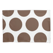 Groot poka Dots Pattern: Donkerbruin Kussensloop (Voorkant)