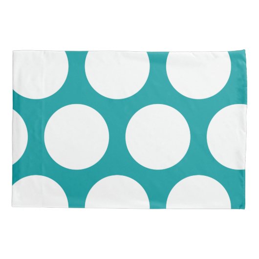 Groot poka Dots Pattern: Groenblauw Kussensloop (Achterkant)