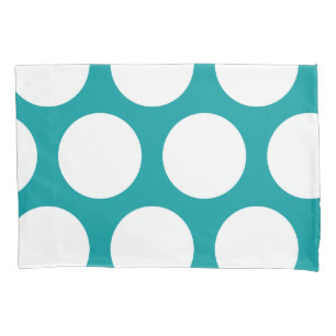 Groot poka Dots Pattern: Groenblauw Kussensloop