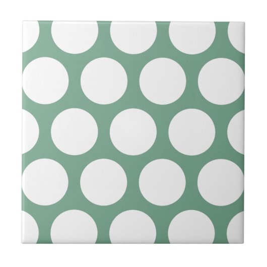Groot poka Dots Pattern: Seafoam Green Tegeltje (Voorkant)