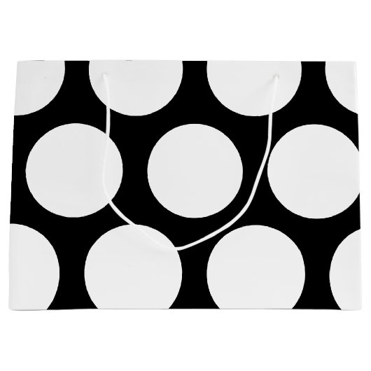 Groot poka Dots Pattern: Zwart en wit Cadeauzakje (Voorkant)