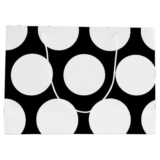 Groot poka Dots Pattern: Zwart en wit Groot Cadeauzakje (Achterkant)