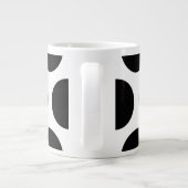 Groot poka Dots Pattern: Zwart en wit Grote Koffiekop (Achterkant)