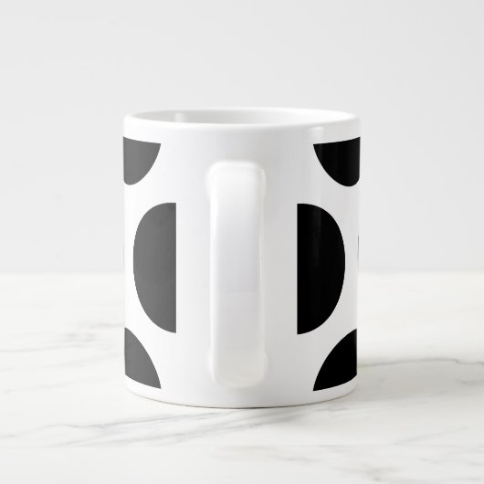 Groot poka Dots Pattern: Zwart en wit Grote Koffiekop (Achterkant)