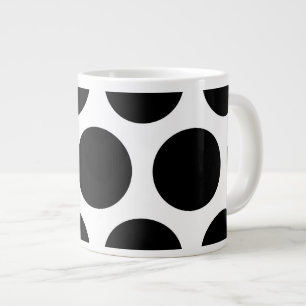 Groot poka Dots Pattern: Zwart en wit Grote Koffiekop