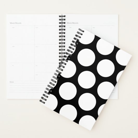 Groot poka Dots Pattern: Zwart en wit Planner (Display)