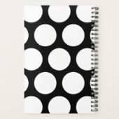Groot poka Dots Pattern: Zwart en wit Planner (Achterkant)