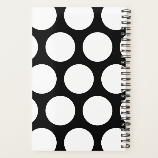 Groot poka Dots Pattern: Zwart en wit Planner (Achterkant)