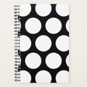 Groot poka Dots Pattern: Zwart en wit Planner (Voorkant)