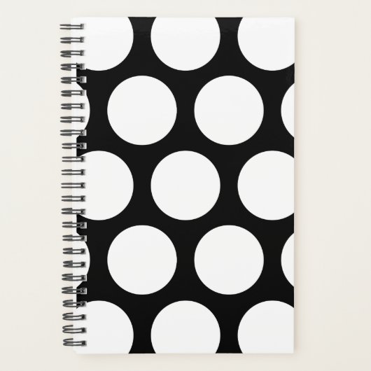 Groot poka Dots Pattern: Zwart en wit Planner (Voorkant)