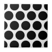 Groot poka Dots Pattern: Zwart en wit Tegeltje (Voorkant)