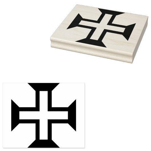 Groot Portugees kruis rubberen stempel (Gestempeld)