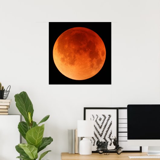 Groot poster van de rode maan van de Lunar Eclipse (Thuiskantoor)
