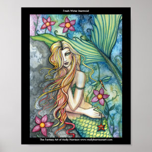 Groot Poster Zeemeermin in Zoet Water