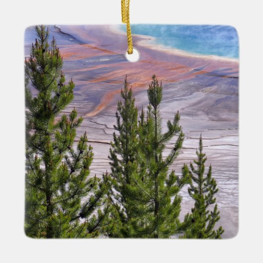 Groot Prisma-uitzicht Keramisch Ornament (Voorkant)