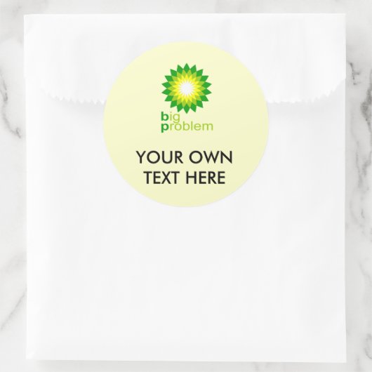 Groot probleem ronde sticker (Tas)