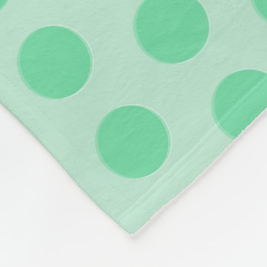 Groot puntpatroon met groene munt, retro-stijl fleece deken (Hoek)