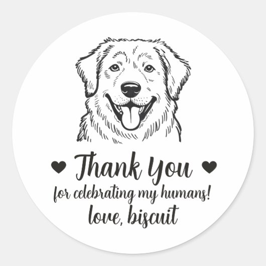 Groot Pyreneeën Hond Trouwgunststickers Ronde Sticker (Voorkant)
