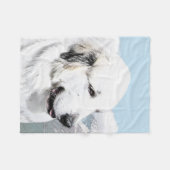 Groot Pyreneeën Schilderij - Originele Honden Kuns Fleece Deken (Voorkant (Horizontaal))
