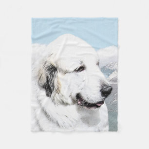 Groot Pyreneeën Schilderij - Originele Honden Kuns Fleece Deken