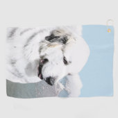 Groot Pyreneeën Schilderij - Originele Honden Kuns Golfhanddoek (Horizontaal)