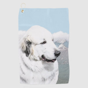 Groot Pyreneeën Schilderij - Originele Honden Kuns Golfhanddoek