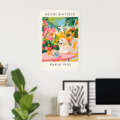Groot Pyrenese hondenkunstprint, Matisse-stijl, Gr Poster (Thuiskantoor)