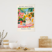 Groot Pyrenese hondenkunstprint, Matisse-stijl, Gr Poster (Keuken)