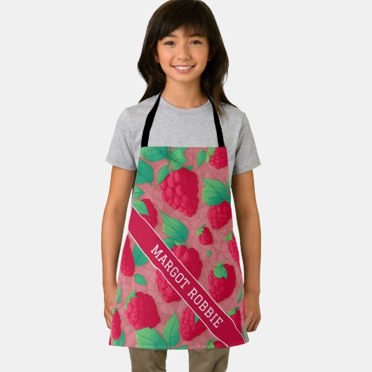 Groot Raspberry geometrisch kleurrijk patroon Schort (Insitu)