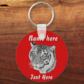 groot realist portret afbeelding tijger sleutelhanger (Voorkant)