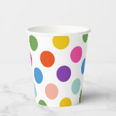 Groot regenboog polka dot patroon papieren bekers (Achterkant)