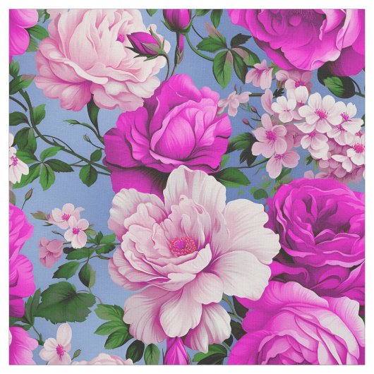 Groot Retro Paarse Rozen bloementextiel Stof (Swatch)