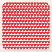 Groot Rode Hart, Liefde, witte Valentijnsdag feest Kartonnen Onderzetters (Voorkant)