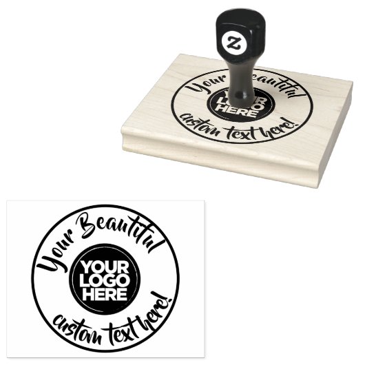 Groot rond logo cirkel tekstscript eyecatching rubberstempel (Gestempeld)