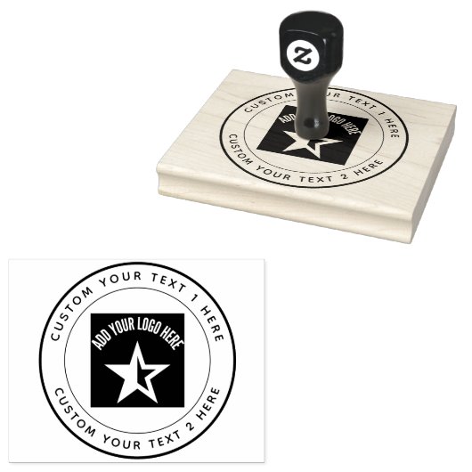 Groot Ronde Douane Uw Logo van het Bedrijf Rubberstempel (Gestempeld)