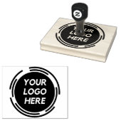 Groot-ronde Logo - Aangepast zwart, op maat Rubberstempel (Gestempeld)