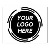 Groot-ronde Logo - Aangepast zwart, op maat Rubberstempel (Afrduk)